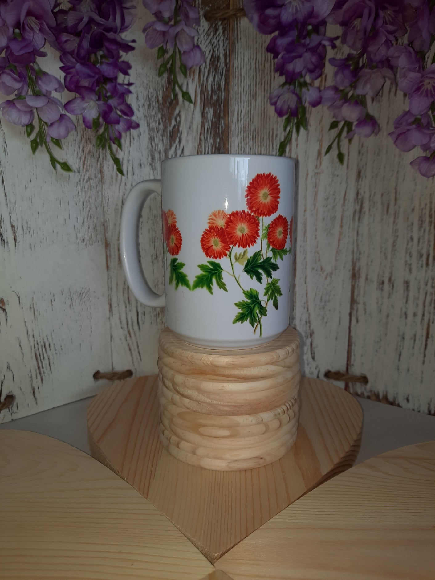 15 OZ CERAMIC FLOWERS HOT & COLD MUG