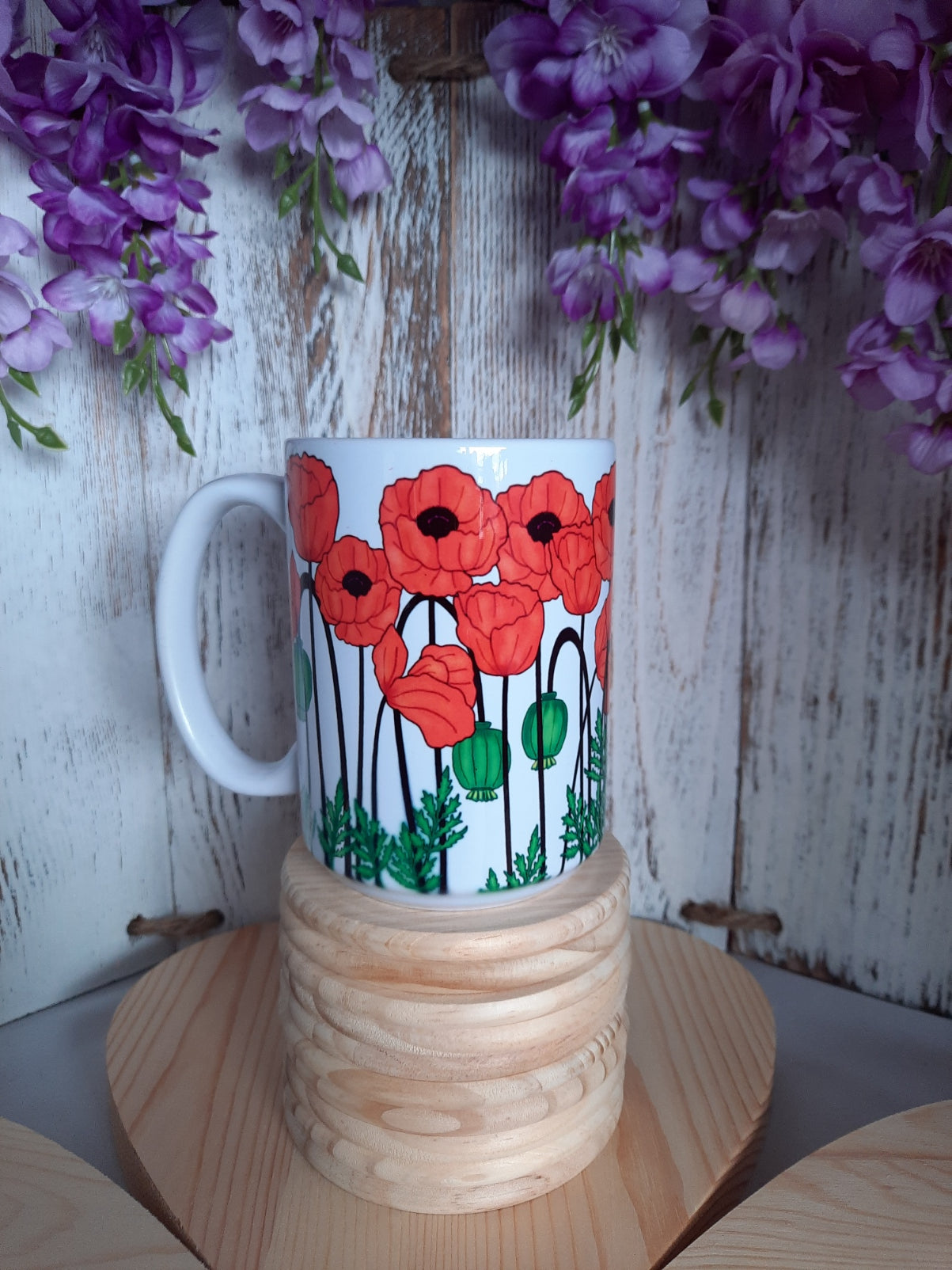 15 OZ CERAMIC FLOWERS HOT & COLD MUG