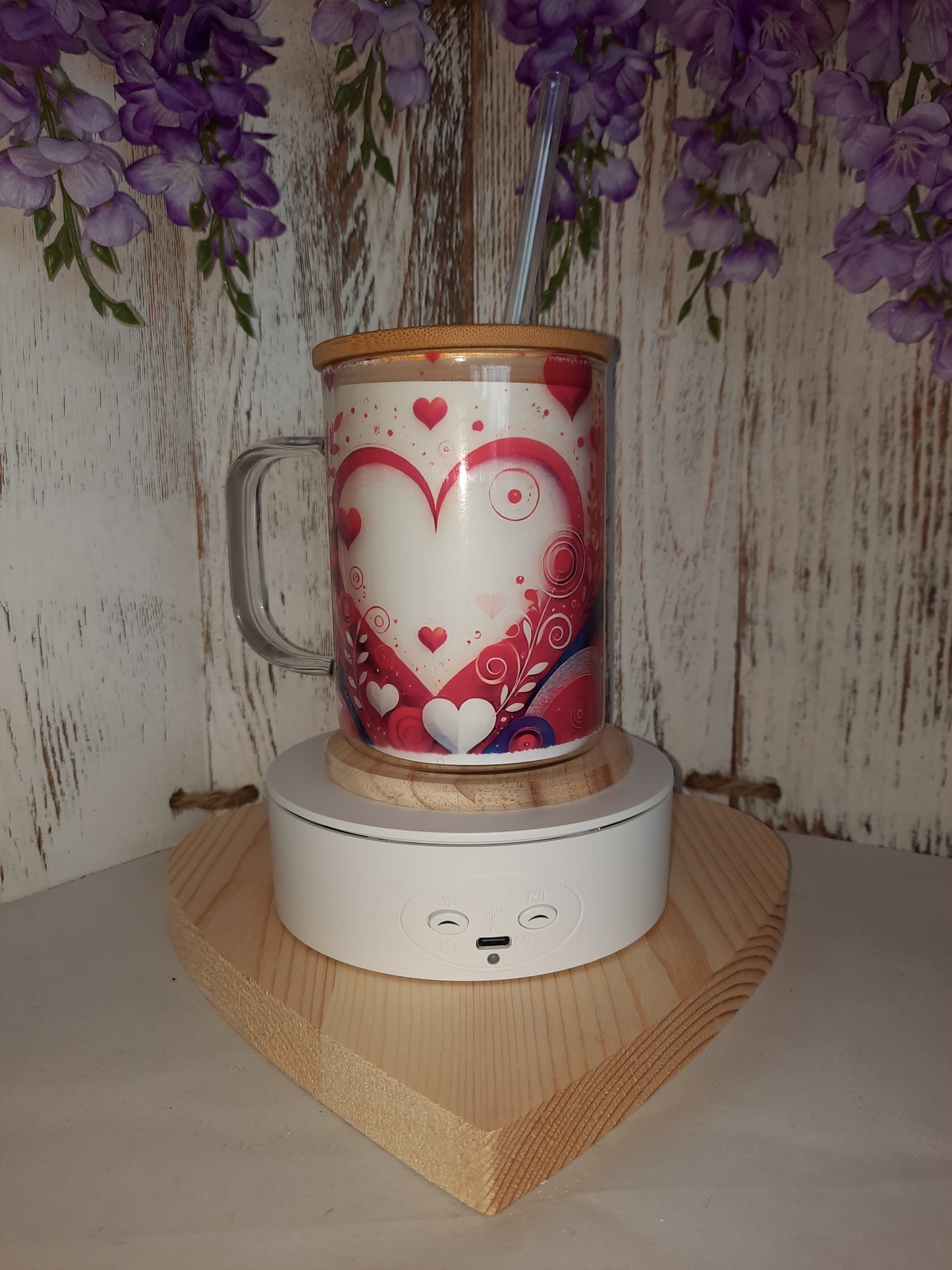 15 OZ GLASS VALENTINES HOT & COLD MUG