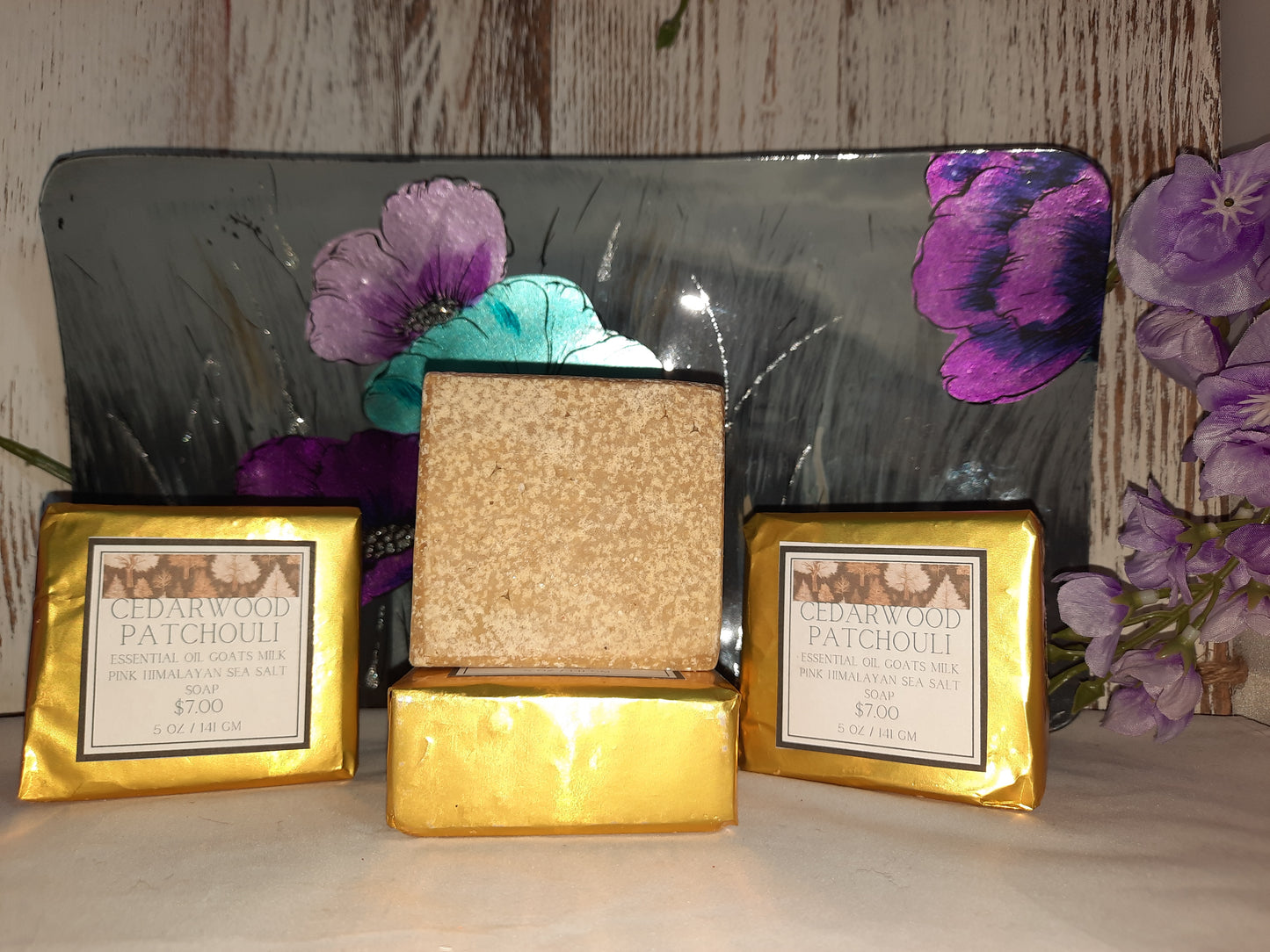CEDARWOOD PATCHOULI PINK HIMALAYAN SEA SALT SOAP