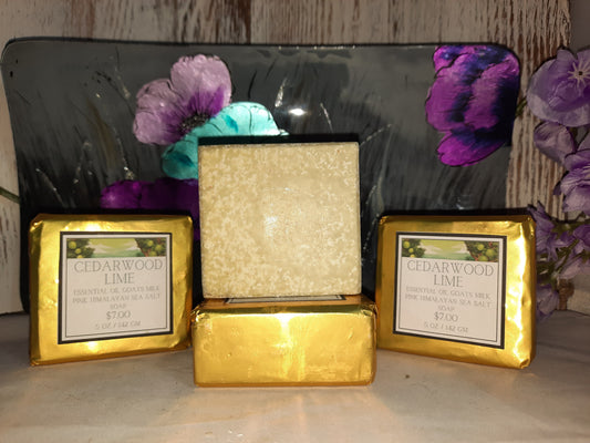CEDARWOOD LIME PINK HIMALAYAN SEA SALT SOAP