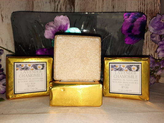 LAVENDER CHAMOMILE PINK HIMALAYAN SEA SALT SOAP SCRUB