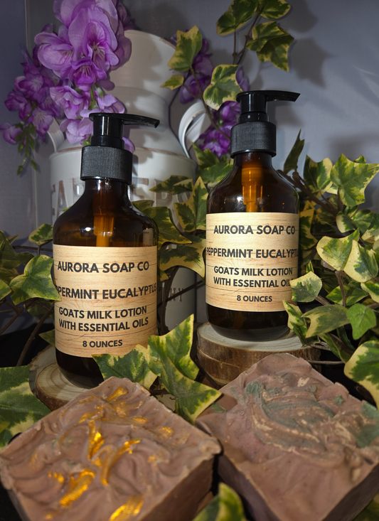 Peppermint & Eucalyptus ESSENTIAL OIL Goats Milk Lotion