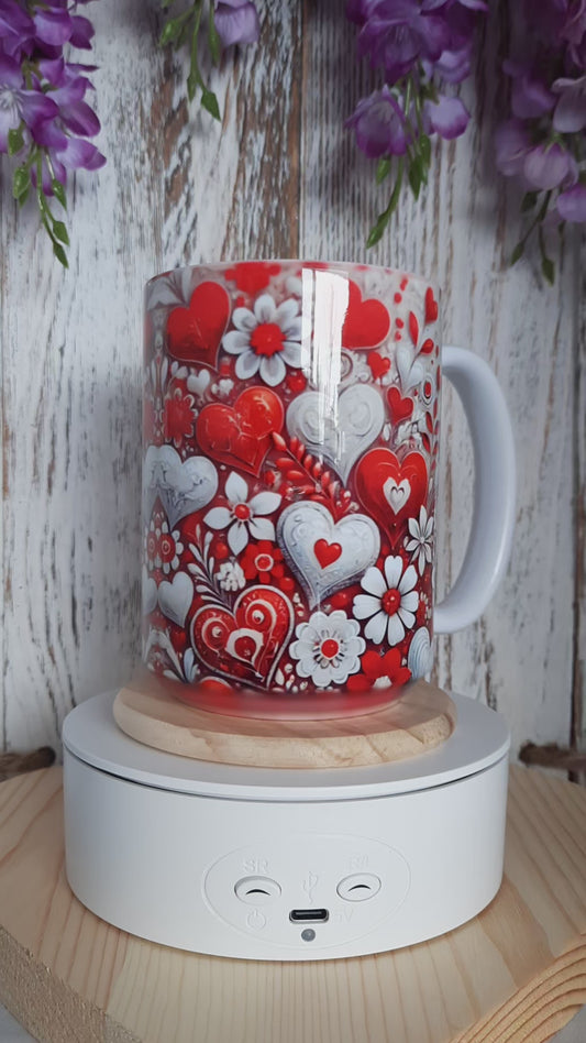 15 OZ GLASS VALENTINES HOT & COLD MUG